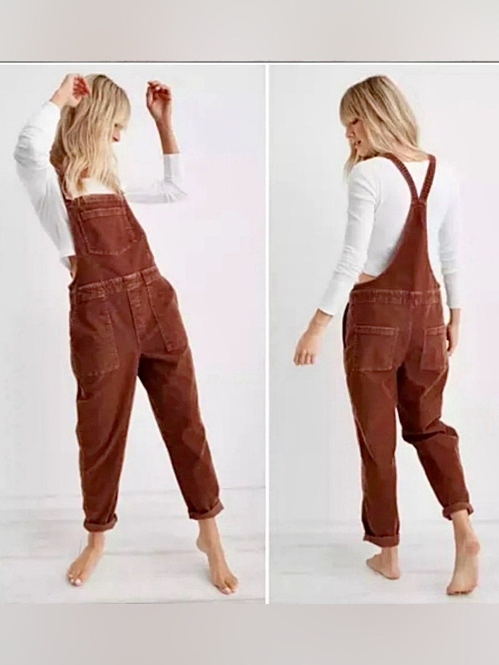 NWT Aerie ‘Werk and Play’ Brown Cord Overalls | Large